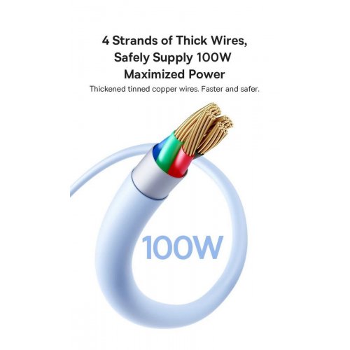 Кабель Baseus Silky Series USB Type-C to USB Type-C 100W 1m (P10377704113-00) Black купить в Украине: Киев, Днепр, Харьков, Одесса  | Низкая цена, отзывы, характеристики от TELEMART фото