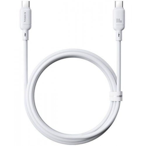 Кабель Baseus Silky Series USB Type-C to USB Type-C 100W 1m (P10377704213-00) White купить в Украине: Киев, Днепр, Харьков, Одесса  | Низкая цена, отзывы, характеристики от TELEMART фото