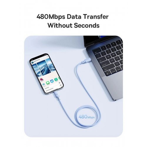 Кабель Baseus Silky Series USB Type-C to USB Type-C 100W 1m (P10377704213-00) White купить в Украине: Киев, Днепр, Харьков, Одесса  | Низкая цена, отзывы, характеристики от TELEMART фото