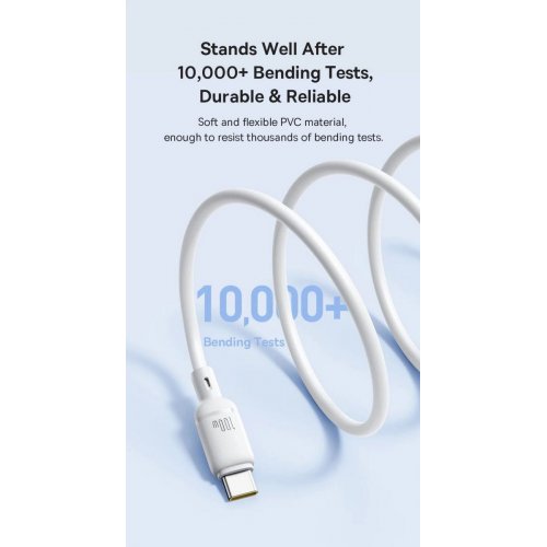 Кабель Baseus Silky Series USB Type-C to USB Type-C 100W 2m (P10377704113-01) Black купити в Україні: Київ, Львів, Хмельницький, Тернопіль, Івано-Франківськ | Низька ціна, відгуки, характеристики від TELEMART фото