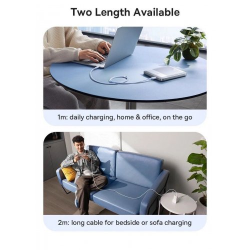 Кабель Baseus Silky Series USB Type-C to USB Type-C 100W 2m (P10377704113-01) Black купити в Україні: Київ, Львів, Хмельницький, Тернопіль, Івано-Франківськ | Низька ціна, відгуки, характеристики від TELEMART фото