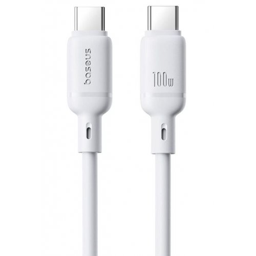 Кабель Baseus Silky Series USB Type-C to USB Type-C 100W 2m (P10377704213-01) White купити в Україні: Київ, Львів, Хмельницький, Тернопіль, Івано-Франківськ | Низька ціна, відгуки, характеристики від TELEMART фото