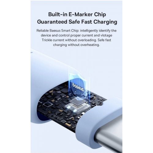 Кабель Baseus Silky Series USB Type-C to USB Type-C 100W 2m (P10377704213-01) White купити в Україні: Київ, Львів, Хмельницький, Тернопіль, Івано-Франківськ | Низька ціна, відгуки, характеристики від TELEMART фото