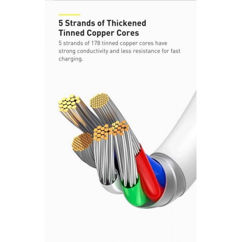 Кабель Baseus Superior Series USB Type-C to Lightning 20W 0.25m (CATLYS-02) White купити в Україні: Київ, Львів, Хмельницький, Тернопіль, Івано-Франківськ | Низька ціна, відгуки, характеристики від TELEMART фото