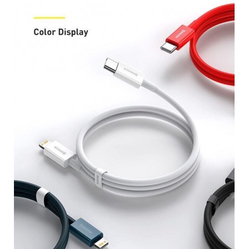 Кабель Baseus Superior Series USB Type-C to Lightning 20W 0.25m (CATLYS-02) White купити в Україні: Київ, Львів, Хмельницький, Тернопіль, Івано-Франківськ | Низька ціна, відгуки, характеристики від TELEMART фото