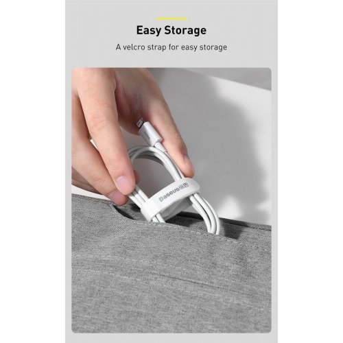 Кабель Baseus Superior Series USB to Lightning 2.4A 1.5m (CALYS-B02) White купити в Україні: Київ, Львів, Хмельницький, Тернопіль, Івано-Франківськ | Низька ціна, відгуки, характеристики від TELEMART фото