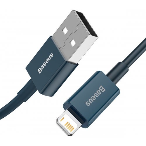 Кабель Baseus Superior Series USB to Lightning 2.4A 1m (CALYS-A03) Blue купити в Україні: Київ, Львів, Хмельницький, Тернопіль, Івано-Франківськ | Низька ціна, відгуки, характеристики від TELEMART фото