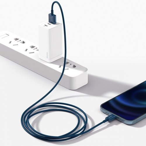 Кабель Baseus Superior Series USB to Lightning 2.4A 1m (CALYS-A03) Blue купити в Україні: Київ, Львів, Хмельницький, Тернопіль, Івано-Франківськ | Низька ціна, відгуки, характеристики від TELEMART фото