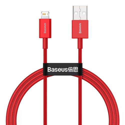 Кабель Baseus Superior Series USB to Lightning 2.4A 1m (CALYS-A09) Red купити в Україні: Київ, Львів, Хмельницький, Тернопіль, Івано-Франківськ | Низька ціна, відгуки, характеристики від TELEMART фото