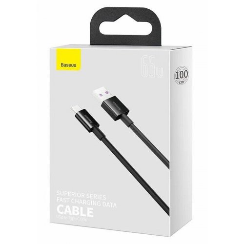 Кабель Baseus Superior Series USB to USB Type-C 66W 1m (CATYS-01) Black купить в Украине: Киев, Днепр, Харьков, Одесса  | Низкая цена, отзывы, характеристики от TELEMART фото