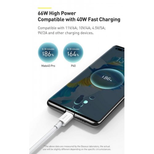 Кабель Baseus Superior Series USB to USB Type-C 66W 1m (CATYS-01) Black купить в Украине: Киев, Днепр, Харьков, Одесса  | Низкая цена, отзывы, характеристики от TELEMART фото