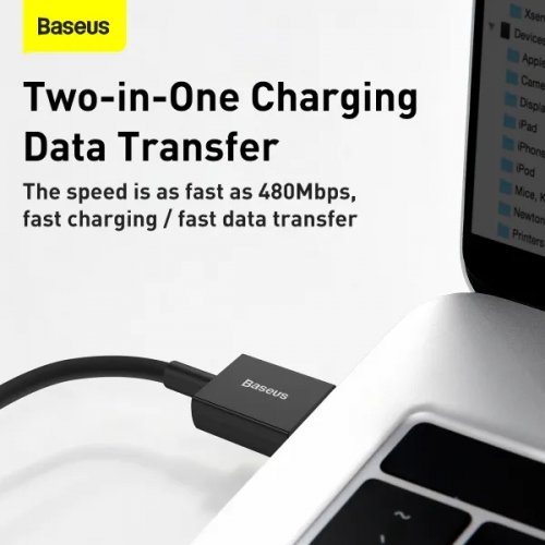Кабель Baseus Superior Series USB to USB Type-C 66W 2m (CATYS-A01) Black купити в Україні: Київ, Львів, Хмельницький, Тернопіль, Івано-Франківськ | Низька ціна, відгуки, характеристики від TELEMART фото