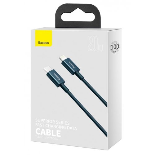 Кабель Baseus Superior Series USB Type-C to Lightning 20W 1m (CATLYS-A03) Blue купить в Украине: Киев, Днепр, Харьков, Одесса  | Низкая цена, отзывы, характеристики от TELEMART фото