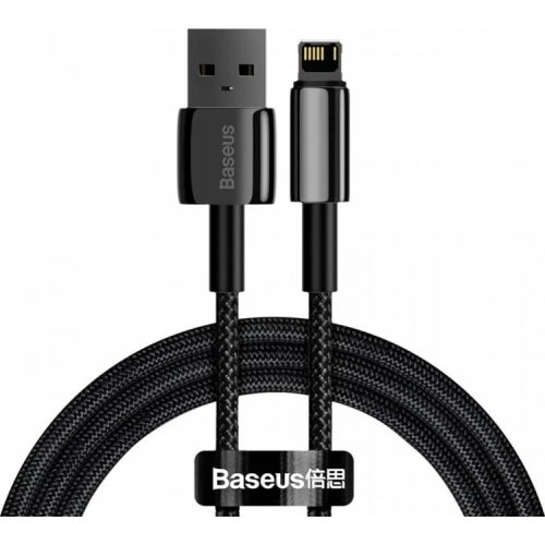 Кабель Baseus Tungsten Gold Series USB to Lightning 2.4A 1m (CALWJ-01) Black купить в Украине: Киев, Днепр, Харьков, Одесса  | Низкая цена, отзывы, характеристики от TELEMART фото