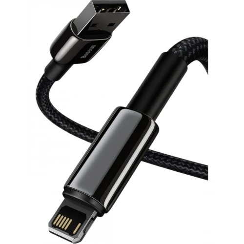 Кабель Baseus Tungsten Gold Series USB to Lightning 2.4A 1m (CALWJ-01) Black купить в Украине: Киев, Днепр, Харьков, Одесса  | Низкая цена, отзывы, характеристики от TELEMART фото
