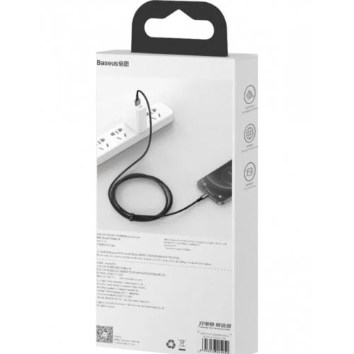 Кабель Baseus Tungsten Gold Series USB to Lightning 2.4A 1m (CALWJ-01) Black купить в Украине: Киев, Днепр, Харьков, Одесса  | Низкая цена, отзывы, характеристики от TELEMART фото
