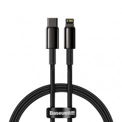Кабель Baseus Tungsten Gold Series USB Type-C to Lightning 20W 1m (CATLWJ-01) Black