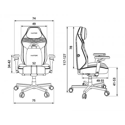 Ігрове крісло HATOR Arc 4 Velour L (HTC4440L) Black купити в Україні: Київ, Львів, Хмельницький, Тернопіль, Івано-Франківськ | Низька ціна, відгуки, характеристики від TELEMART фото