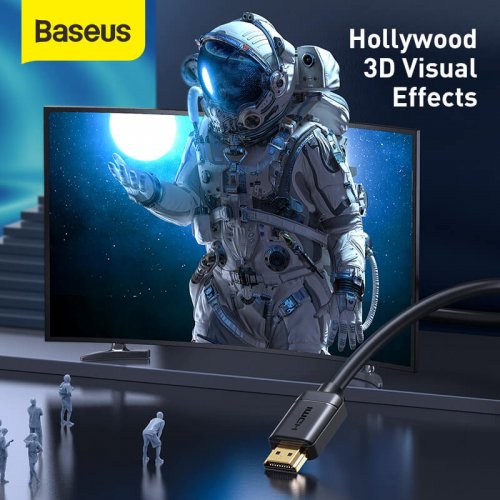 Кабель Baseus High Definition HDMI to HDMI v2.0 4K 5m (CAKGQ-D01) Black купить в Украине: Киев, Днепр, Харьков, Одесса  | Низкая цена, отзывы, характеристики от TELEMART фото
