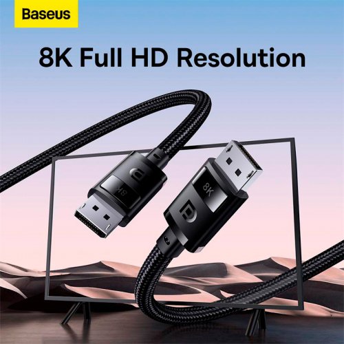 Кабель Baseus High Definition DisplayPort to DisplayPort 8K 1.5m (B00633706111-01) Black купить в Украине: Киев, Днепр, Харьков, Одесса  | Низкая цена, отзывы, характеристики от TELEMART фото