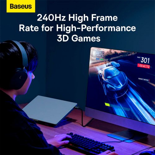 Кабель Baseus High Definition DisplayPort to DisplayPort 8K 1.5m (B00633706111-01) Black купить в Украине: Киев, Днепр, Харьков, Одесса  | Низкая цена, отзывы, характеристики от TELEMART фото