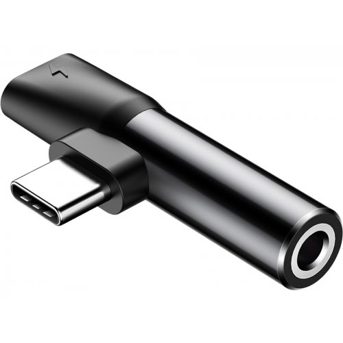 Переходник аудио Baseus L41 USB Type-C to USB Type-C + 3.5mm (CATL41-01) Black купить в Украине: Киев, Днепр, Харьков, Одесса  | Низкая цена, отзывы, характеристики от TELEMART фото