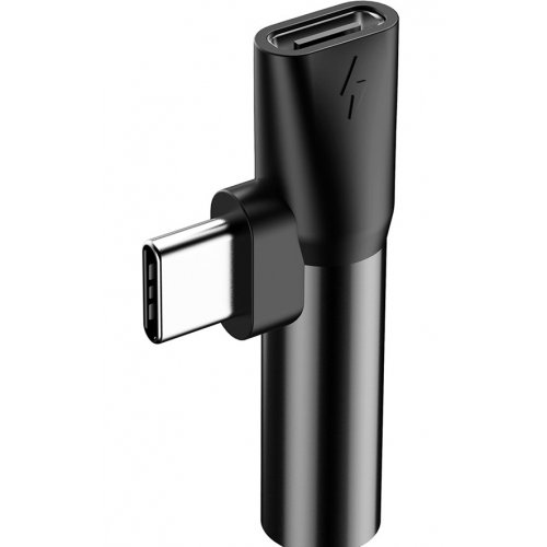 Переходник аудио Baseus L41 USB Type-C to USB Type-C + 3.5mm (CATL41-01) Black купить в Украине: Киев, Днепр, Харьков, Одесса  | Низкая цена, отзывы, характеристики от TELEMART фото