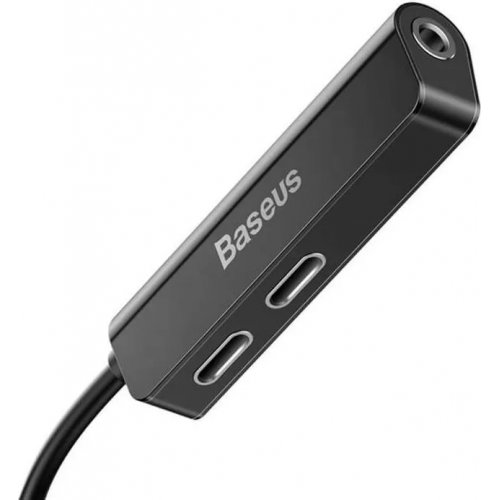 Переходник аудио Baseus L52 Lightning to 2 x Lightning + 3.5mm (CALL52-01) Black купить в Украине: Киев, Днепр, Харьков, Одесса  | Низкая цена, отзывы, характеристики от TELEMART фото