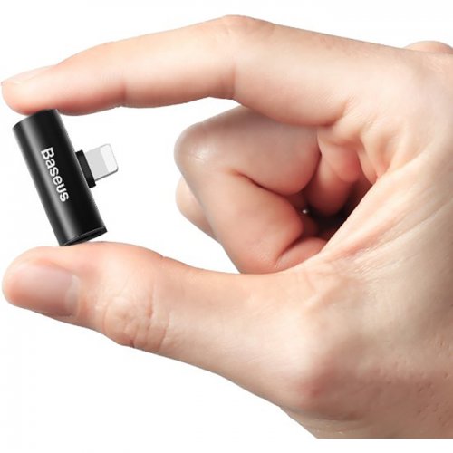 Адаптер Baseus L46 Lightning to 2 x Lightning (CAL46-01) Black купить в Украине: Киев, Днепр, Харьков, Одесса  | Низкая цена, отзывы, характеристики от TELEMART фото