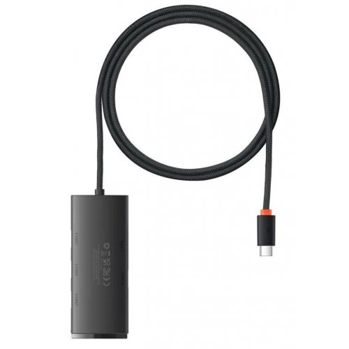 USB-хаб Baseus Lite Series USB Type-C 4 in 1 (WKQX030401) Black купить в Украине: Киев, Днепр, Харьков, Одесса  | Низкая цена, отзывы, характеристики от TELEMART фото