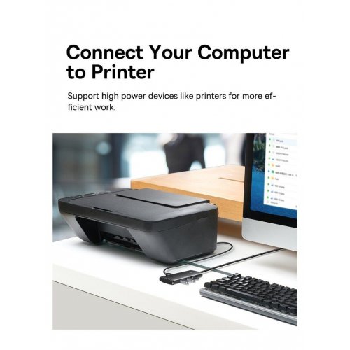 USB-хаб Baseus Lite Series USB Type-C 4 in 1 (WKQX030401) Black купить в Украине: Киев, Днепр, Харьков, Одесса  | Низкая цена, отзывы, характеристики от TELEMART фото