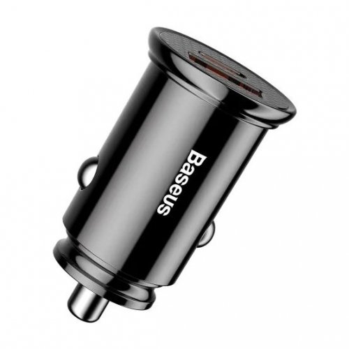 Автомобильное зарядное устройство Baseus Circular Plastic USB + USB Type-C 30W (CCALL-YS01) Black купить в Украине: Киев, Днепр, Харьков, Одесса  | Низкая цена, отзывы, характеристики от TELEMART фото