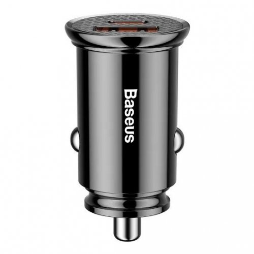 Автомобильное зарядное устройство Baseus Circular Plastic USB + USB Type-C 30W (CCALL-YS01) Black купить в Украине: Киев, Днепр, Харьков, Одесса  | Низкая цена, отзывы, характеристики от TELEMART фото