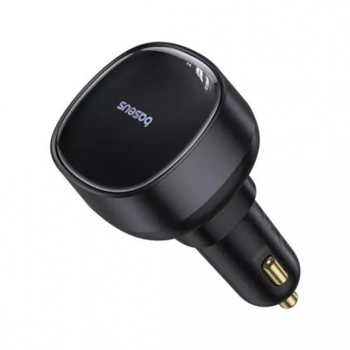 Автомобильное зарядное устройство Baseus Enjoyment Pro USB with Retractable Cable USB Type-C 60W (C00057800111-00) Black купить в Украине: Киев, Днепр, Харьков, Одесса  | Низкая цена, отзывы, характеристики от TELEMART фото
