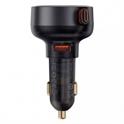 Автомобильное зарядное устройство Baseus Enjoyment Pro USB with Retractable Cable USB Type-C 60W (C00057800111-00) Black купить в Украине: Киев, Днепр, Харьков, Одесса  | Низкая цена, отзывы, характеристики от TELEMART фото