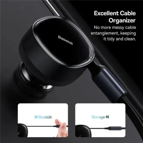 Автомобільний зарядний пристрій Baseus Enjoyment with Retractable Cable 2 x USB Type-C 33W (C00035500111-00) Black купити в Україні: Київ, Львів, Хмельницький, Тернопіль, Івано-Франківськ | Низька ціна, відгуки, характеристики від TELEMART фото
