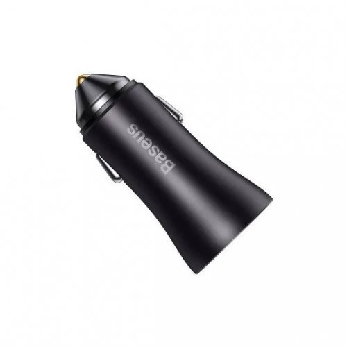 Автомобільний зарядний пристрій Baseus Golden Contactor Max USB + USB Type-C 60W (CGJM000113) Dark Gray купити в Україні: Київ, Львів, Хмельницький, Тернопіль, Івано-Франківськ | Низька ціна, відгуки, характеристики від TELEMART фото