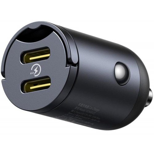 Автомобільний зарядний пристрій Baseus Tiny Star Mini 2 x USB Type-C 30W (C00035001121-03) Black купити в Україні: Київ, Львів, Хмельницький, Тернопіль, Івано-Франківськ | Низька ціна, відгуки, характеристики від TELEMART фото