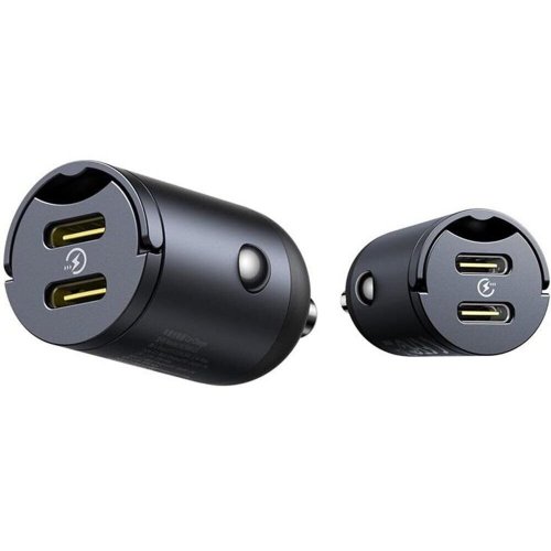 Автомобільний зарядний пристрій Baseus Tiny Star Mini 2 x USB Type-C 30W (C00035001121-03) Black купити в Україні: Київ, Львів, Хмельницький, Тернопіль, Івано-Франківськ | Низька ціна, відгуки, характеристики від TELEMART фото