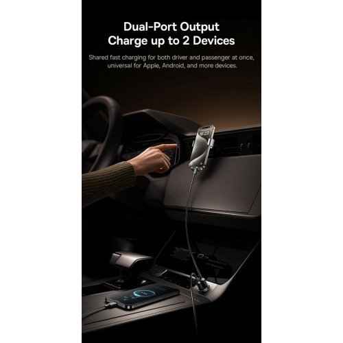 Автомобільний зарядний пристрій Baseus Tiny Star Mini 2 x USB Type-C 30W (C00035001121-03) Black купити в Україні: Київ, Львів, Хмельницький, Тернопіль, Івано-Франківськ | Низька ціна, відгуки, характеристики від TELEMART фото