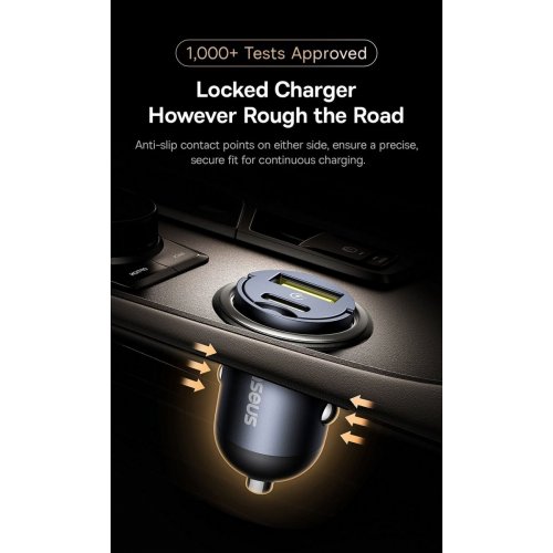 Автомобільний зарядний пристрій Baseus Tiny Star Mini 2 x USB Type-C 30W (C00035001121-03) Black купити в Україні: Київ, Львів, Хмельницький, Тернопіль, Івано-Франківськ | Низька ціна, відгуки, характеристики від TELEMART фото