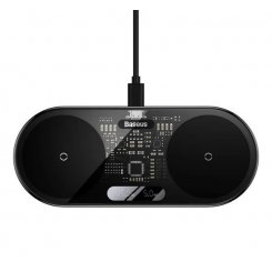 Бездротовий зарядний пристрій Baseus Digital LED Display 2 in 1 Wireless 20W (WXSX010101) Black