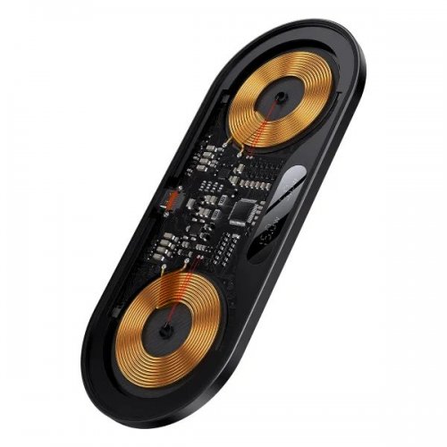 Беспроводное зарядное устройство Baseus Digital LED Display 2 in 1 Wireless 20W (WXSX010101) Black купить в Украине: Киев, Днепр, Харьков, Одесса  | Низкая цена, отзывы, характеристики от TELEMART фото