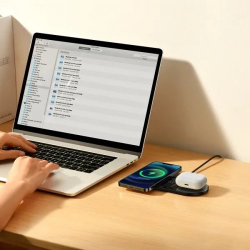 Беспроводное зарядное устройство Baseus Digital LED Display 2 in 1 Wireless 20W (WXSX010101) Black купить в Украине: Киев, Днепр, Харьков, Одесса  | Низкая цена, отзывы, характеристики от TELEMART фото