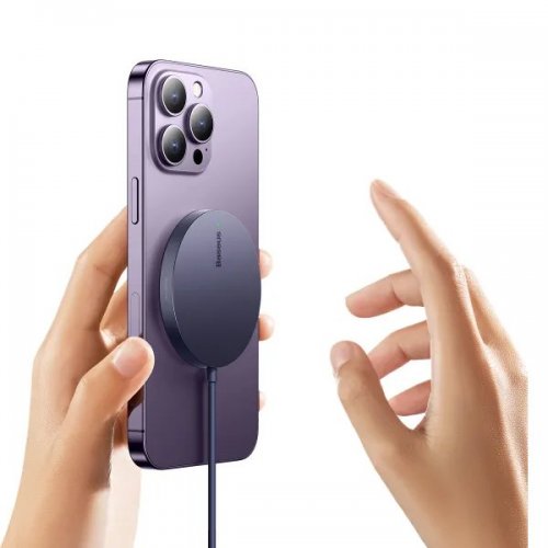 Бездротовий зарядний пристрій Baseus Simple Mini3 Magnetic Wireless 15W (CCJJ040205) Purple купити в Україні: Київ, Львів, Хмельницький, Тернопіль, Івано-Франківськ | Низька ціна, відгуки, характеристики від TELEMART фото