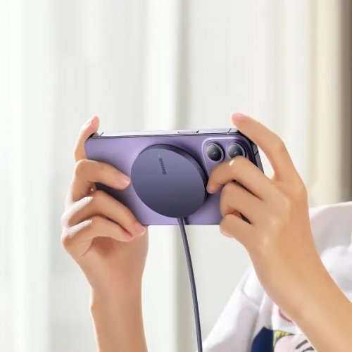 Бездротовий зарядний пристрій Baseus Simple Mini3 Magnetic Wireless 15W (CCJJ040205) Purple купити в Україні: Київ, Львів, Хмельницький, Тернопіль, Івано-Франківськ | Низька ціна, відгуки, характеристики від TELEMART фото