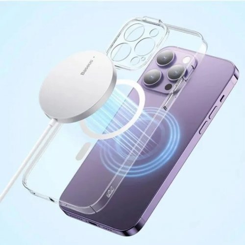 Бездротовий зарядний пристрій Baseus Simple Mini3 Magnetic Wireless 15W (CCJJ040012) Silver купити в Україні: Київ, Львів, Хмельницький, Тернопіль, Івано-Франківськ | Низька ціна, відгуки, характеристики від TELEMART фото