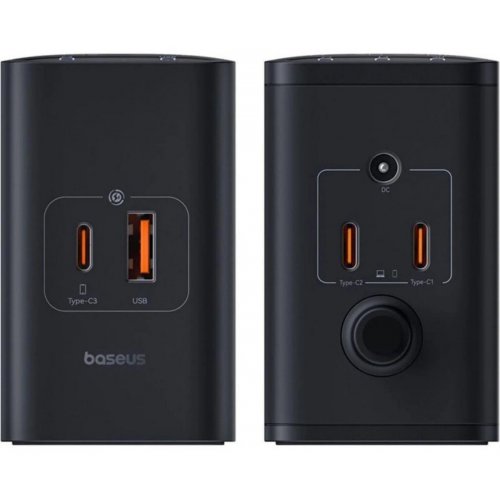 Сетевое зарядное устройство Baseus Digital GaN Intelligent Desktop USB + 3 x USB Type-C 240W (P10163901113-00) Black купить в Украине: Киев, Днепр, Харьков, Одесса  | Низкая цена, отзывы, характеристики от TELEMART фото