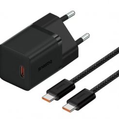 Сетевое зарядное устройство Baseus GaN5 Mini USB Type-C 30W + Cable USB Type-C to USB Type-C 100W 1m (P10110902113-00) Black