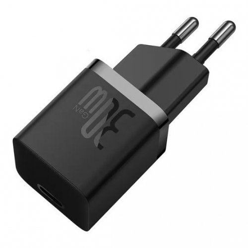Сетевое зарядное устройство Baseus GaN5 Mini USB Type-C 30W + Cable USB Type-C to USB Type-C 100W 1m (P10110902113-00) Black купить в Украине: Киев, Днепр, Харьков, Одесса  | Низкая цена, отзывы, характеристики от TELEMART фото